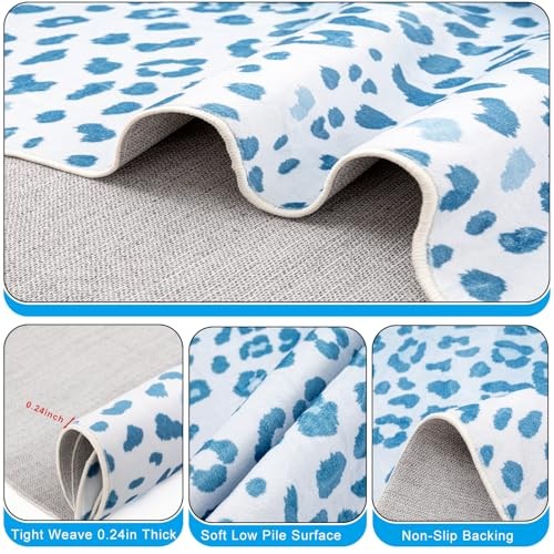 Leopard Rug, Cheetah Print Area Rug 5.2×6.5 Feet Faux Animal Print Skin Carpet