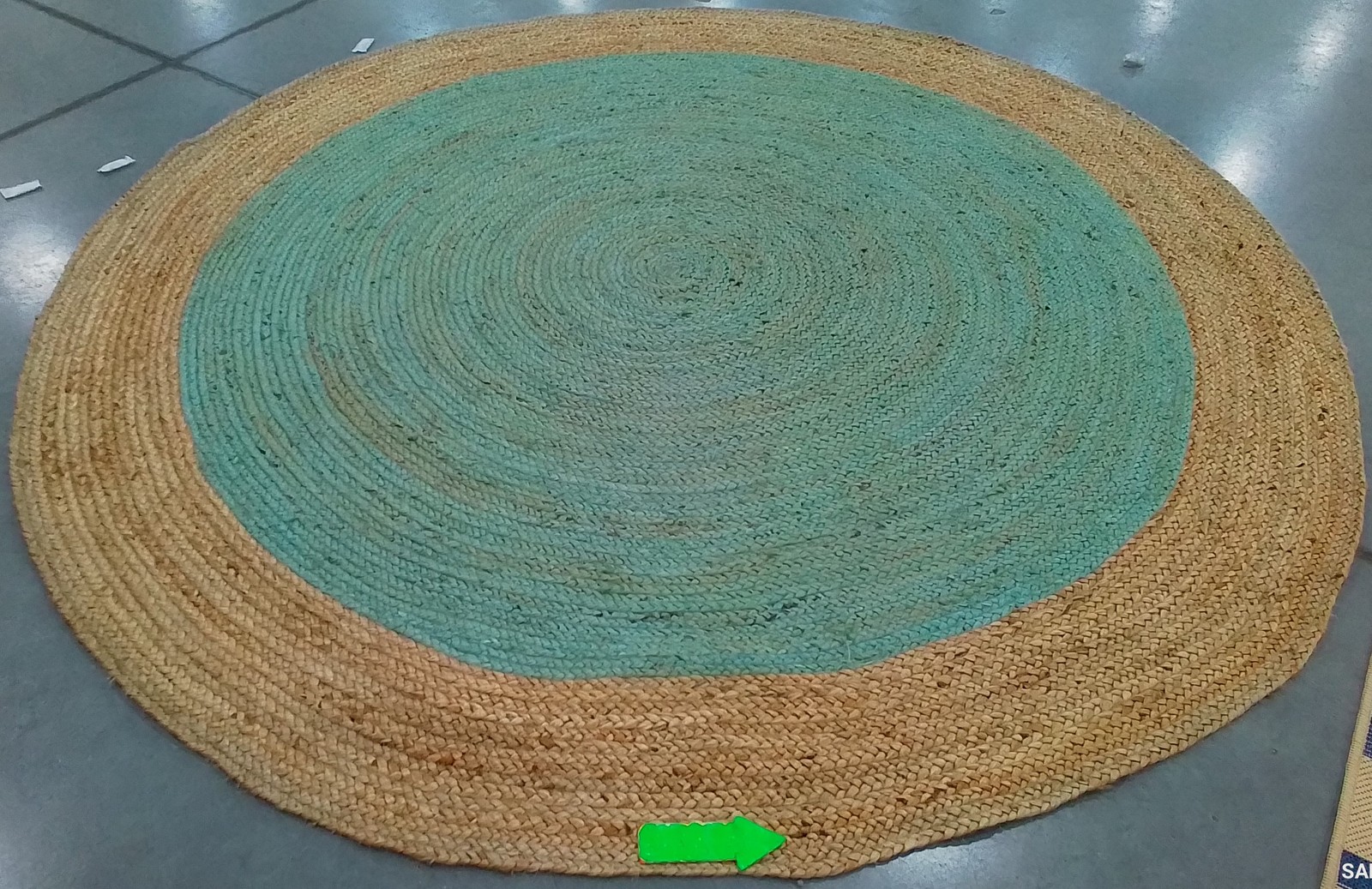 AQUA/NATURAL 8′-0″ x 8′-0″ Broken Thread Rug, Reduced Price 1172801540 NF801A-8R