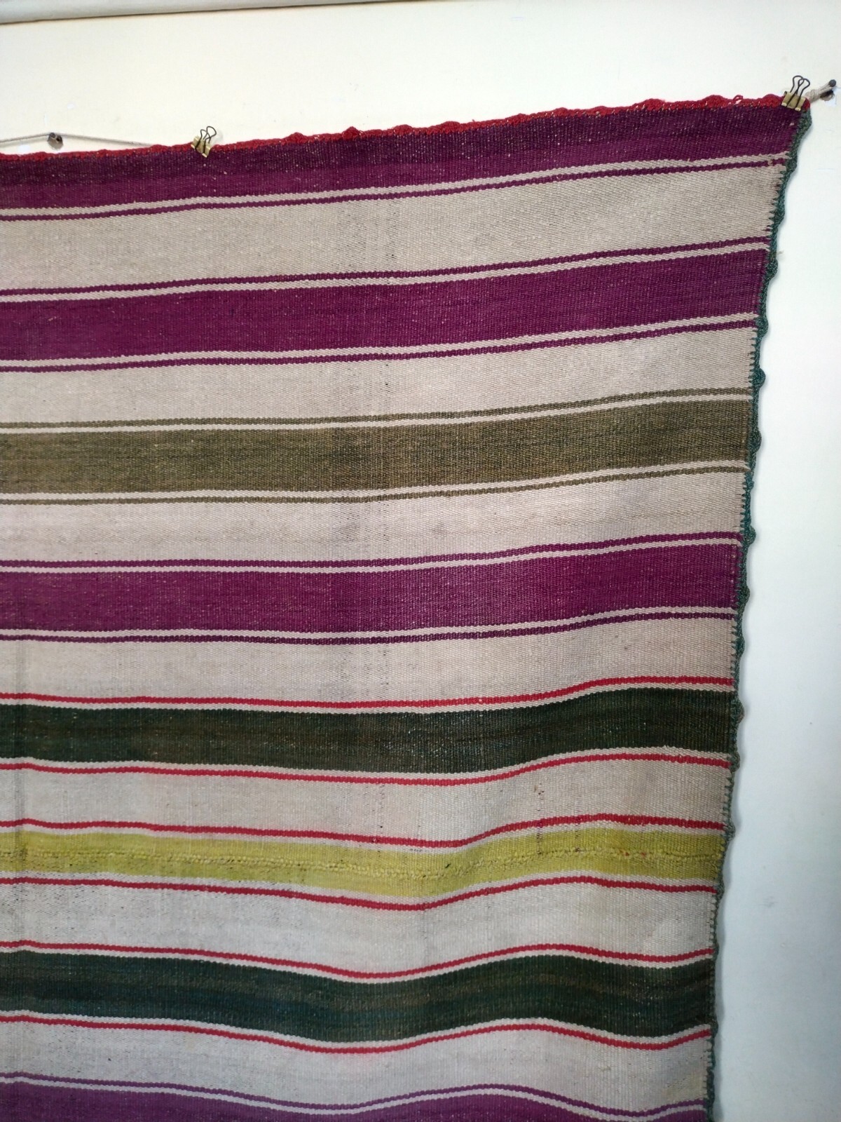 vintage fabulous Peruvian rug Bolivia Sheep Frazada Blanket handwoven rug it1355