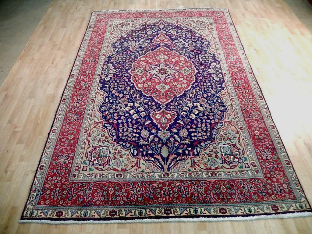 7×11′ Blue Semi-Antique Perssiaan Saroukk Rug 72068