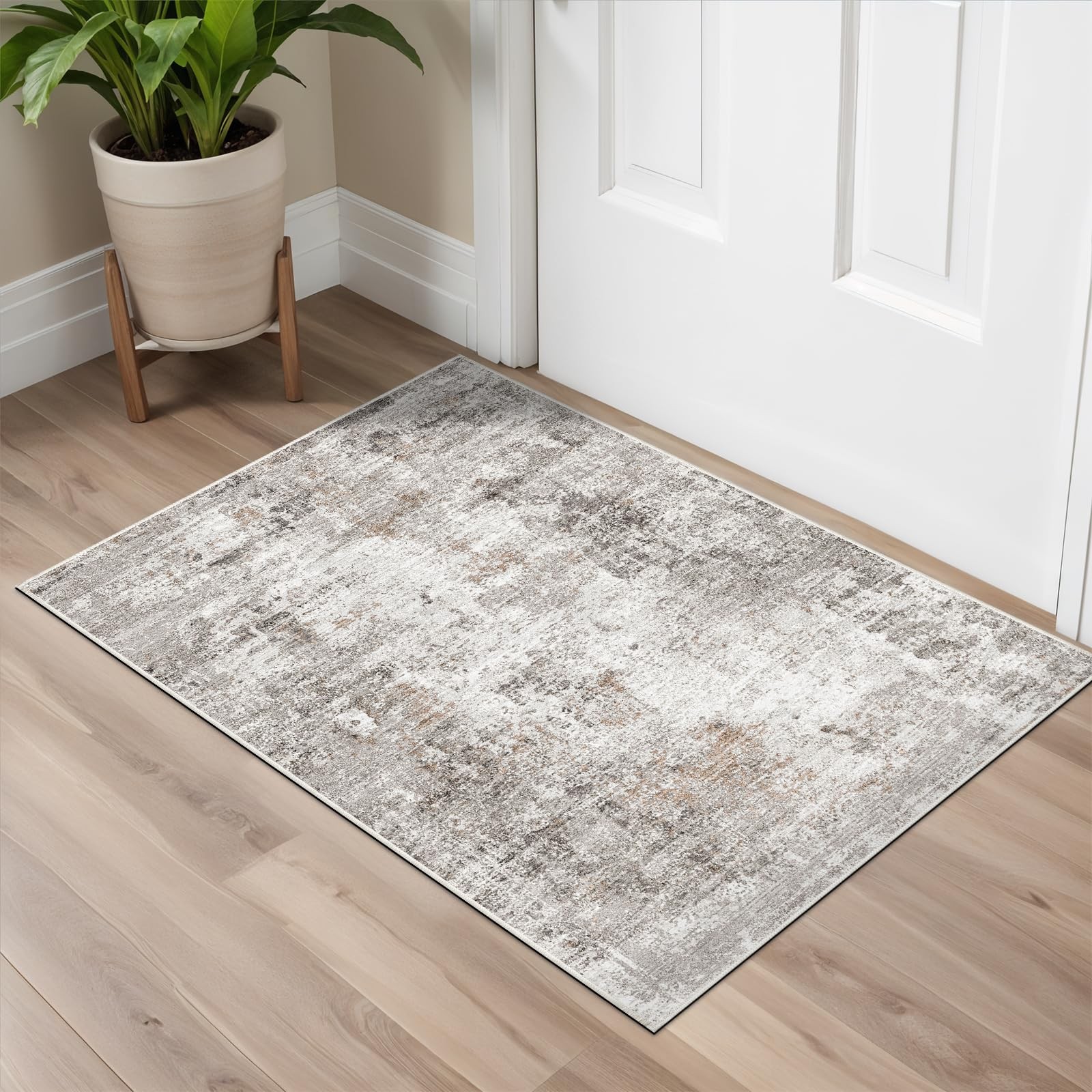 2×3 Washable Non-Slip Area Rug – Soft Low Pile Throw Rug for Kitchen Entryway…