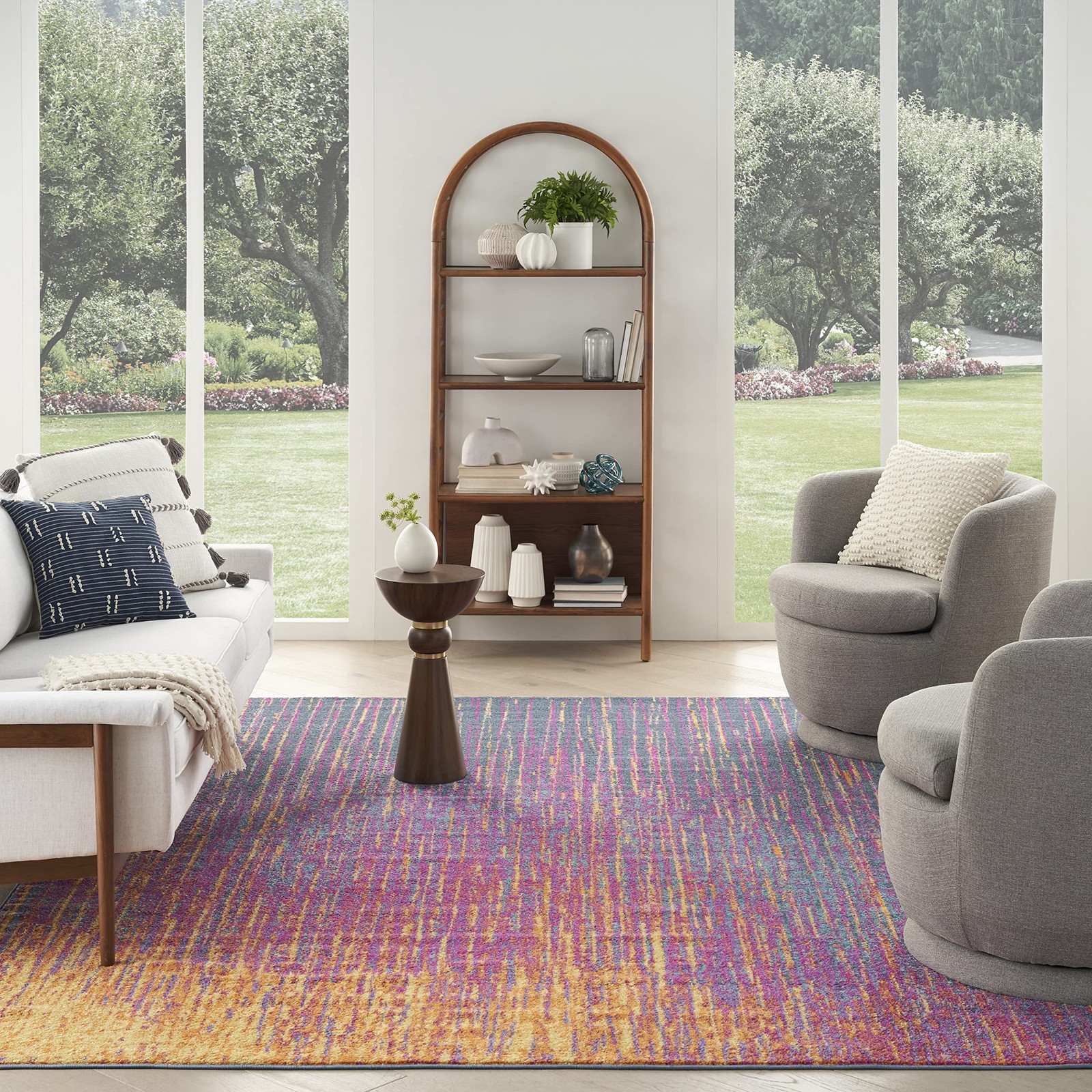 Home Passion Multicolor 8′ x 10′ Area Rug – Easy Clean, Non Shedding, Bed Roo…