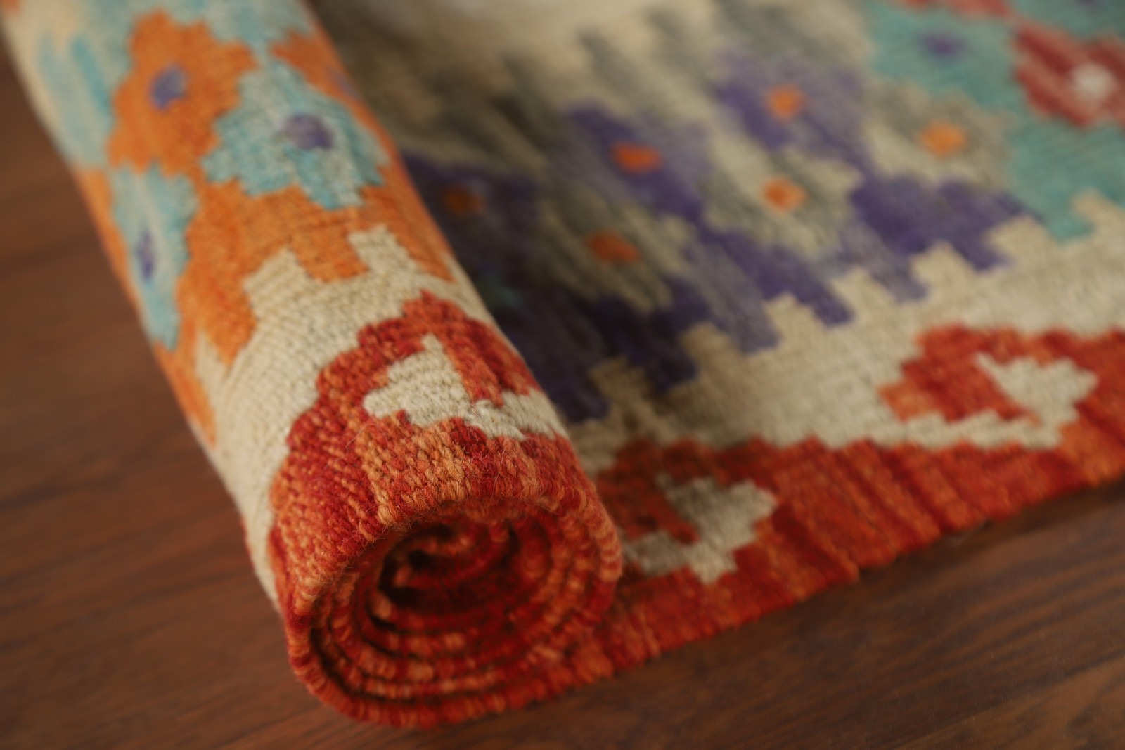 South-western Flat weave Reversible Geometric Wool Kilim Oriental Rug 4×6 Carpet