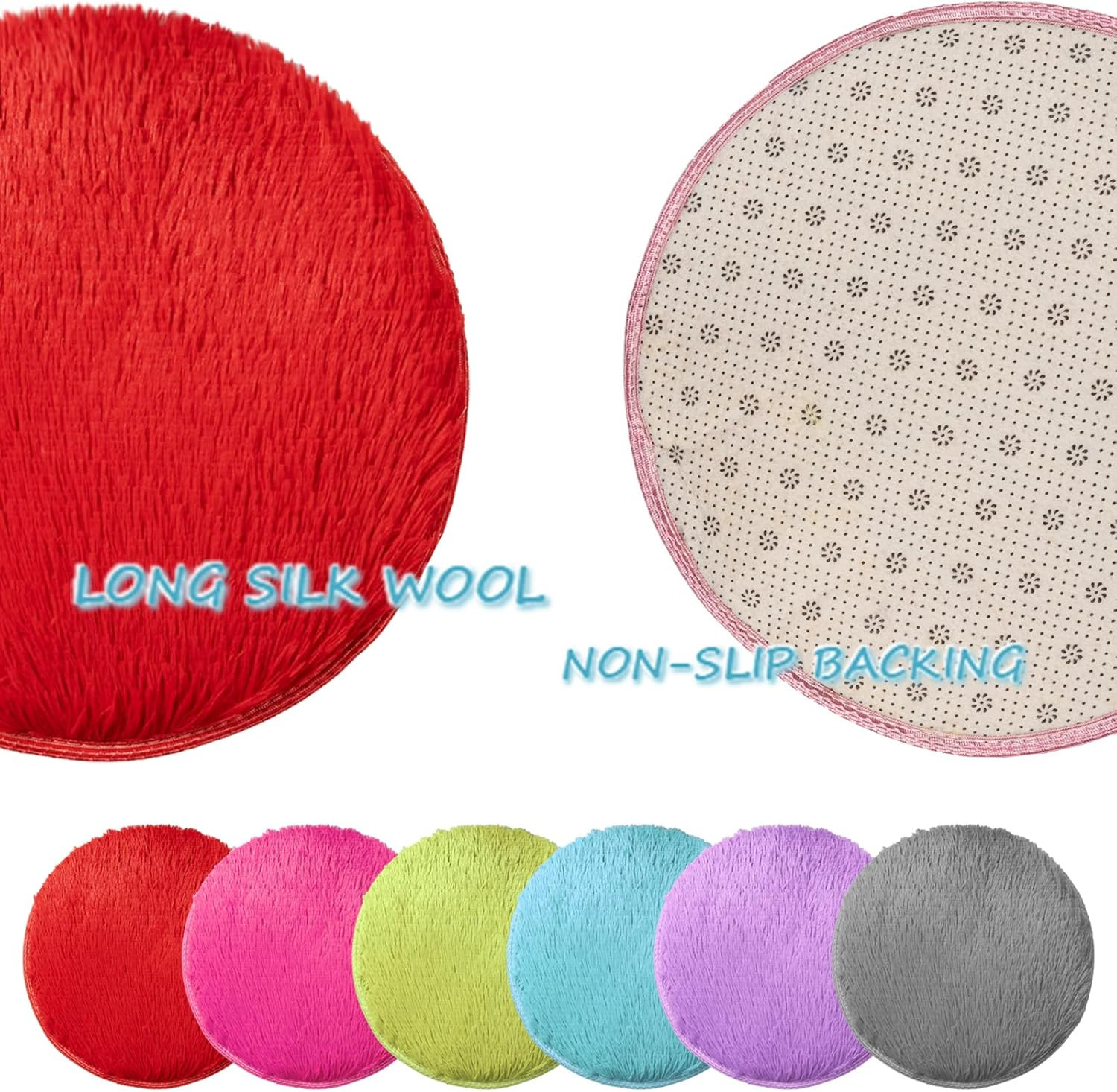 6 Pcs Kids Carpet Circle Seats 16″ Kids Classroom Rug Floor Cushions round Soft