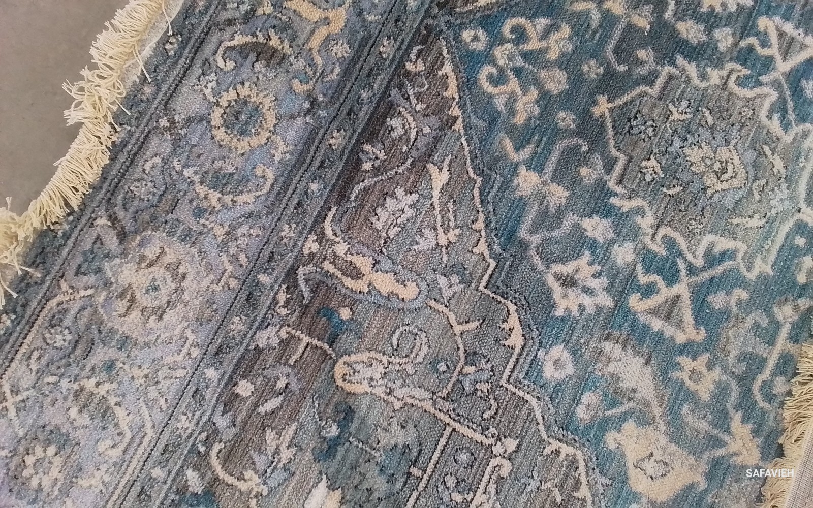CHARCOAL / BLUE 5′-0″ x 7′-6″ Back Stain Rug, Reduced Price 1172781041 VTP479H-5