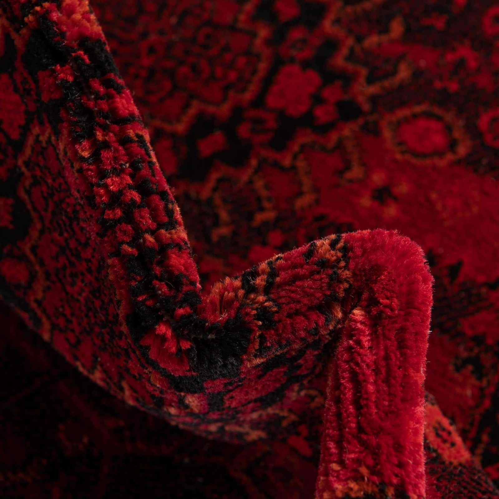 Unique Loom Tekke Collection Area Rug – Sheibani 5 Round Red/ Black 3154192