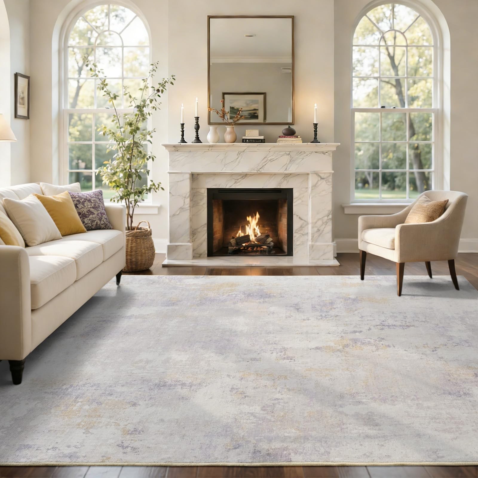 Cuzwlovita 5X7 Ft Area Rugs For Living Room Soft Non-Slip Washable Rugs Modern