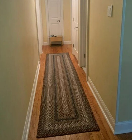 20′ Braided Runner Rug Farm House Rustic Country Home Decor Hallway Accent Aqua