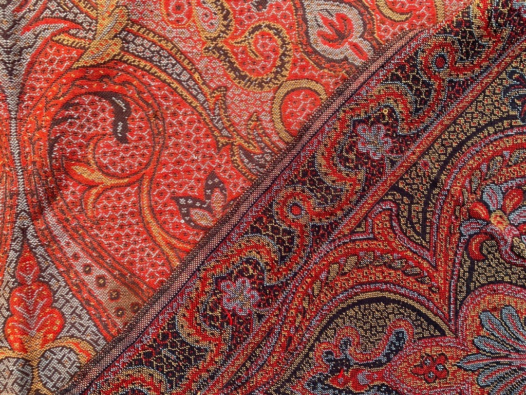 Vintage Paisley Shawl, 100 % Pure Woolen Scarf, Woolen shawl,Women Shawl 5×6 ft