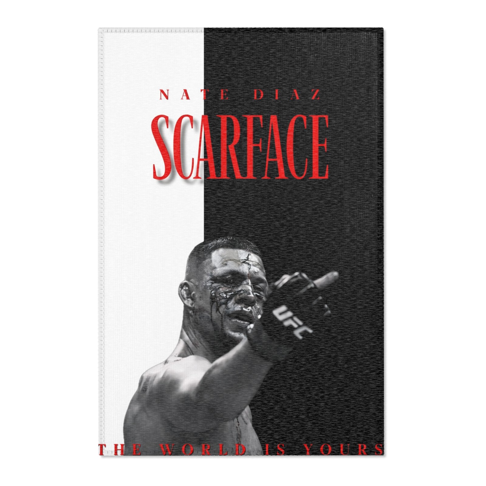 Nate Diaz UFC Rug 24” x 36” | MMA Fighter Rug | Fight Room & Gym Decor