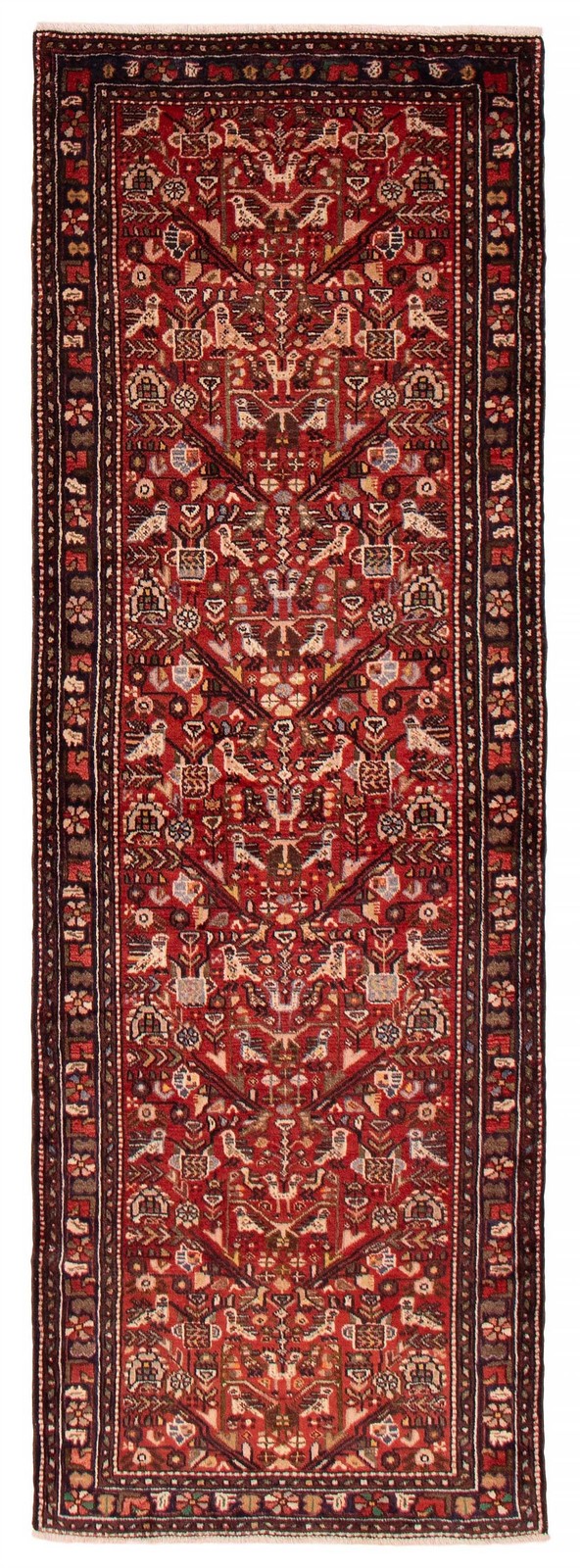 3’3″ x 9’9″ Vintage Hand-knotted Runner Rug Traditional Oriental Wool Carpet