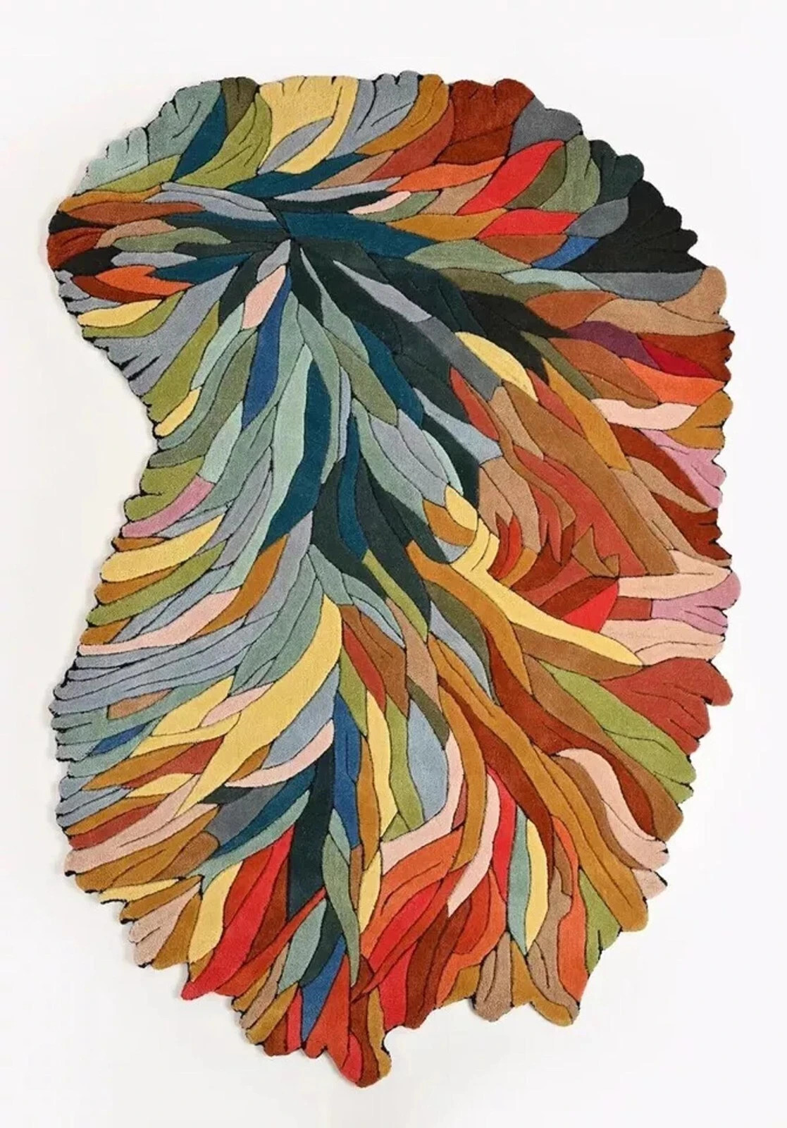 Modern Irregular Hand Tufted Wool Area Rug for Home, Bedroom Livingroom Carpet