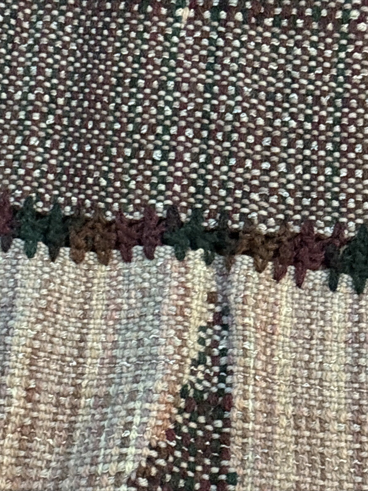 Vintage Hand Woven Loomed Farmhouse Throw 57” X 54”