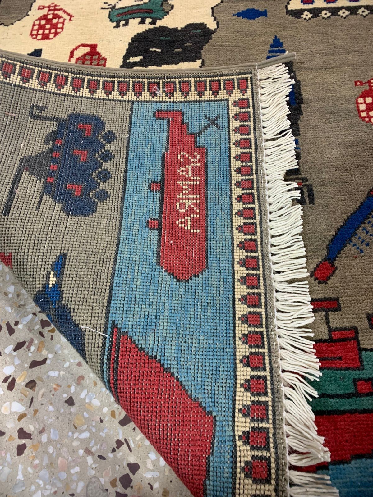 120cmx73 cm. 2 handmade afghan war rugs, opium, 9/11 ussr, usa, military, ak47