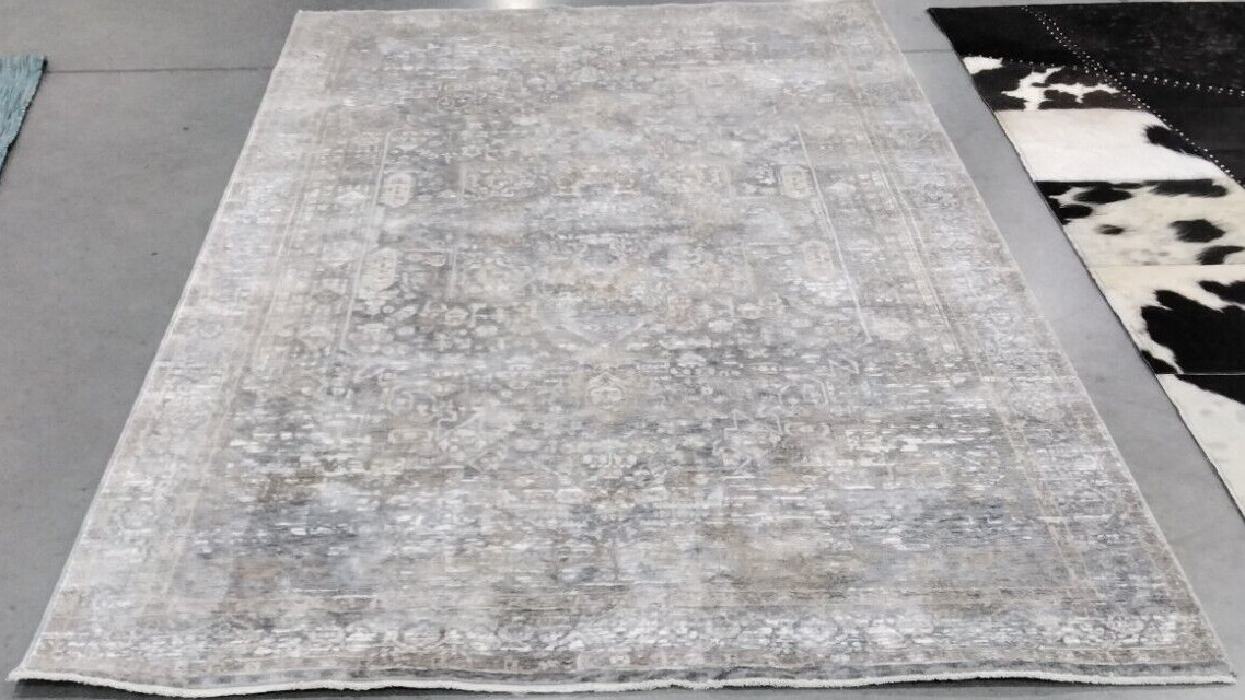 GREY / BEIGE 5′ X 8′ Damaged Binding Rug, Reduced Price 1172716689 WBSB320G-5