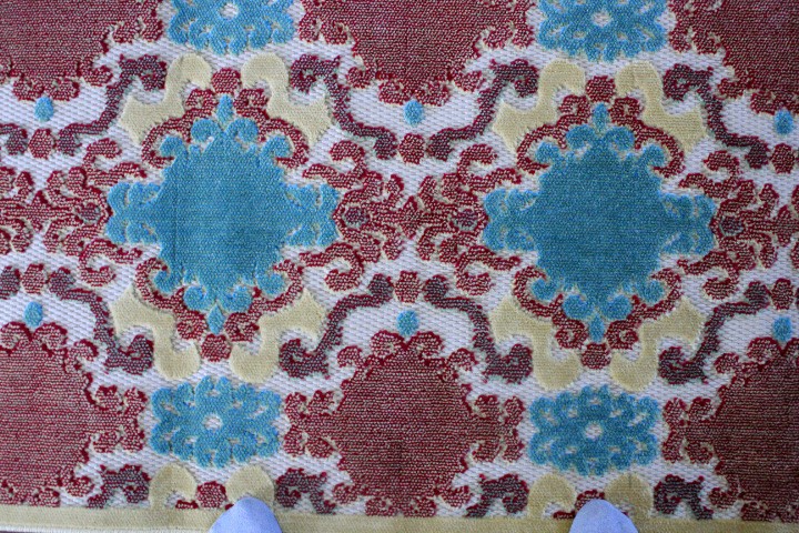 KALEEN INDOOR/OUTDOOR AREA RUG LOT Turkish Made MEDALLION Aqua, Red, Yellow