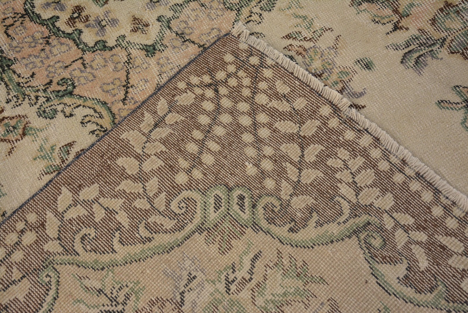 5,7×6 ft Vintage Rug, Turkish Rug, Brown Handmade Wool Rug