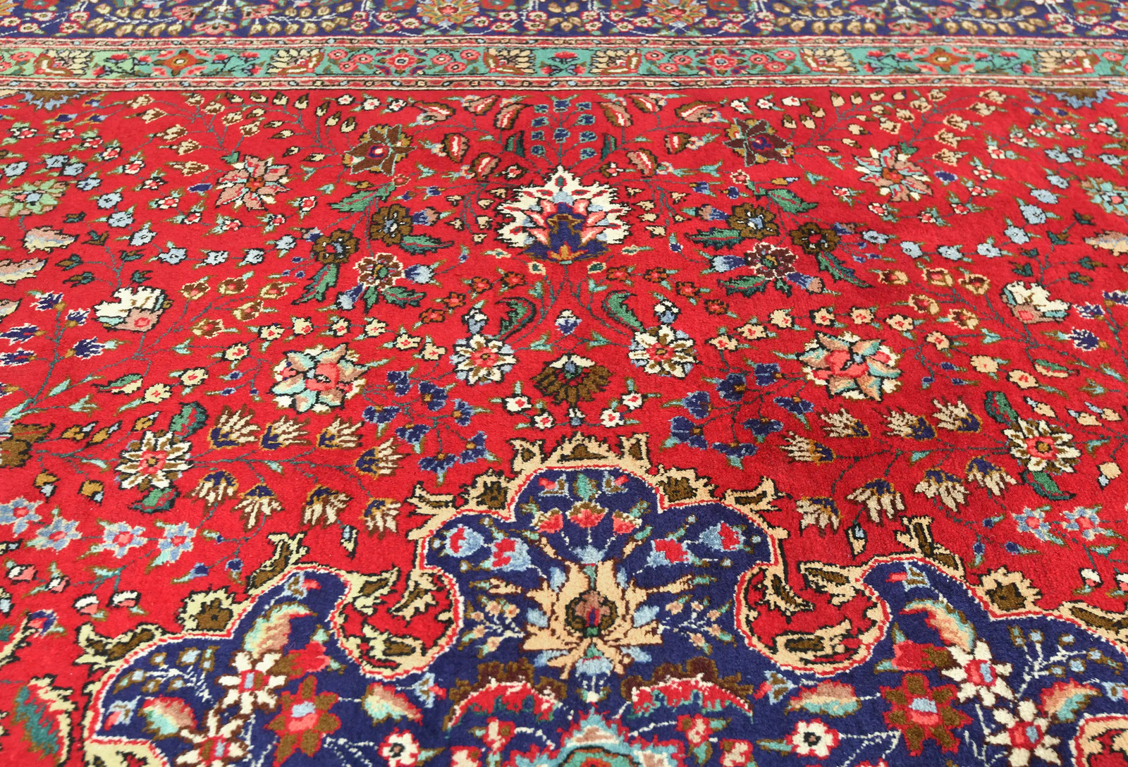 Handmade Vintage Oriental Rug 10X13 ft Floral Classic Medallion Design Carpet