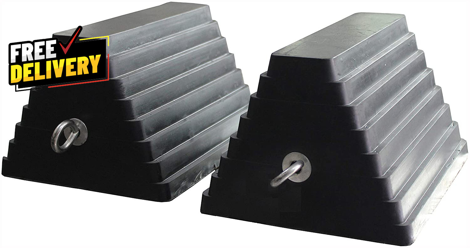 Rubber Wheel Chocks 2 Pack Heavy Duty All-Weather Non-Slip Oil-Resistant with…