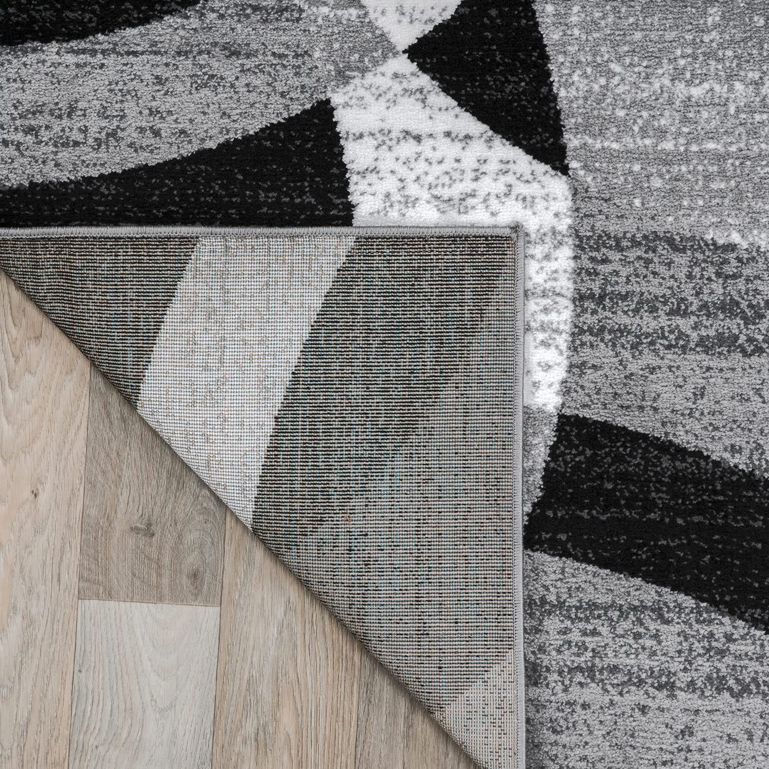 Abstract Circles Contemporary High Traffic Area Rug Gray 2′ x 3′