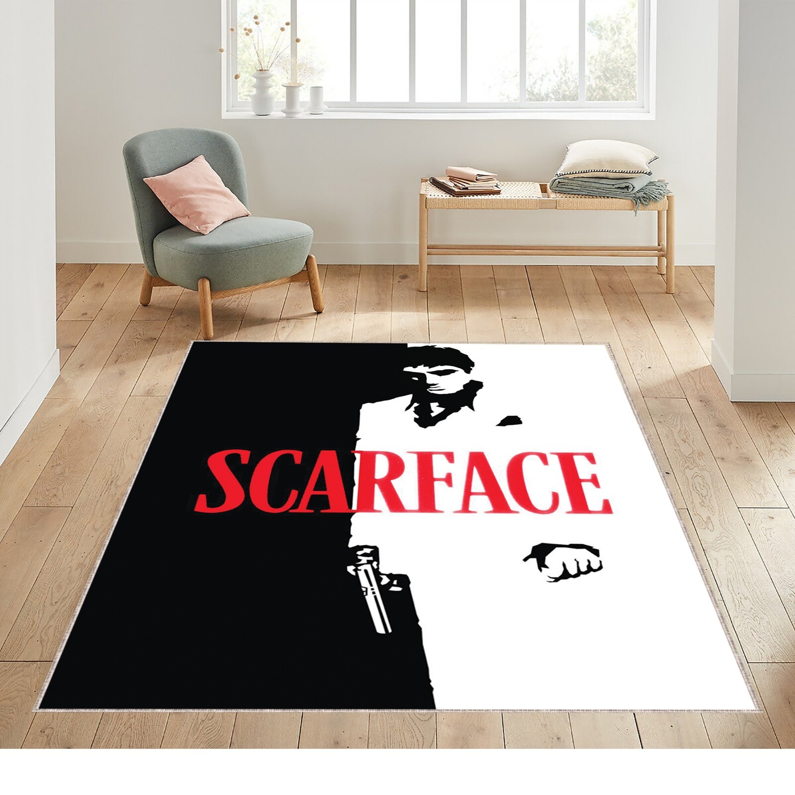 Scarface Rug, Fan Gift, Large and Small Size Rug, Tony Montana, Unisex Rug, Fan