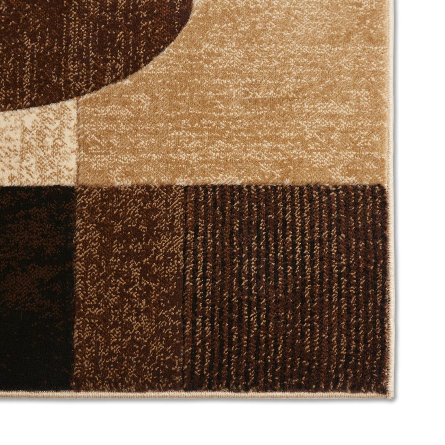 Tribeca Jasmine Modern Runner Rug, Abstract Brown/Beige 1’9″x7’2″