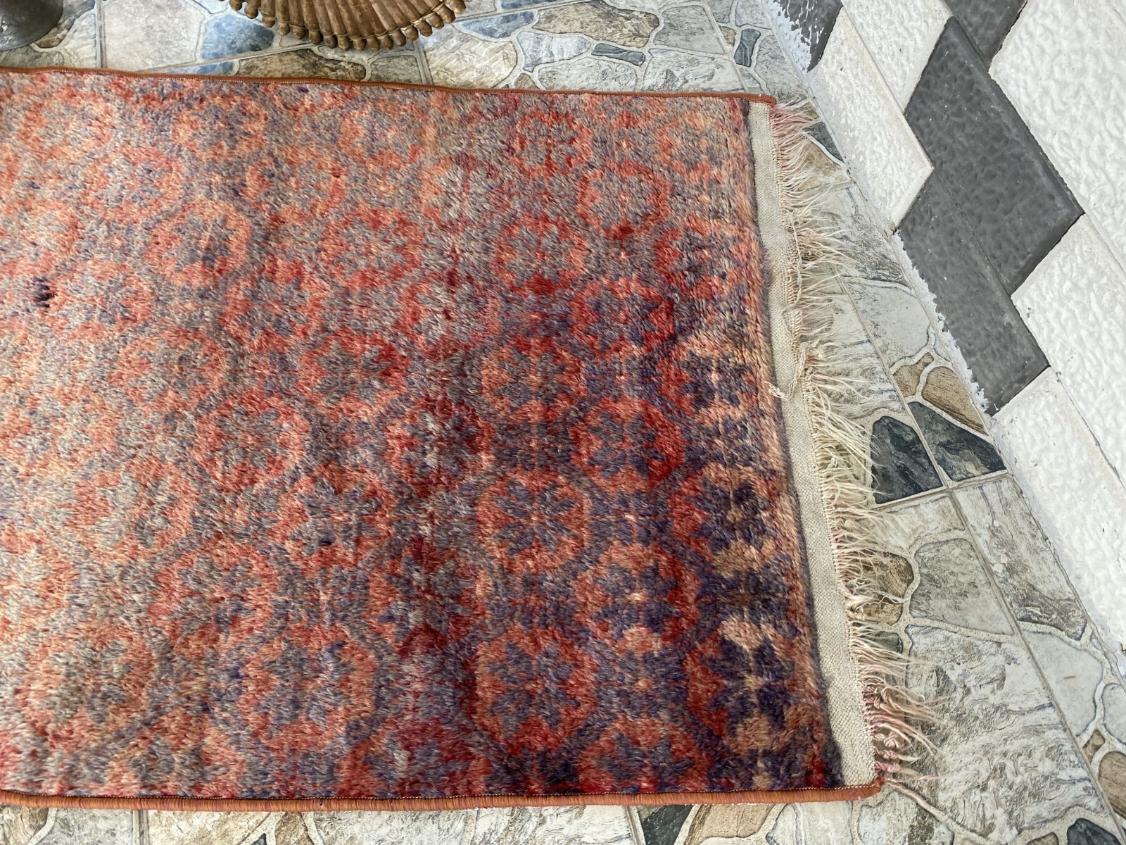 Vintage Turkish Oushak Rug Handmade Wool 1960s Anatolian Tribal Runner