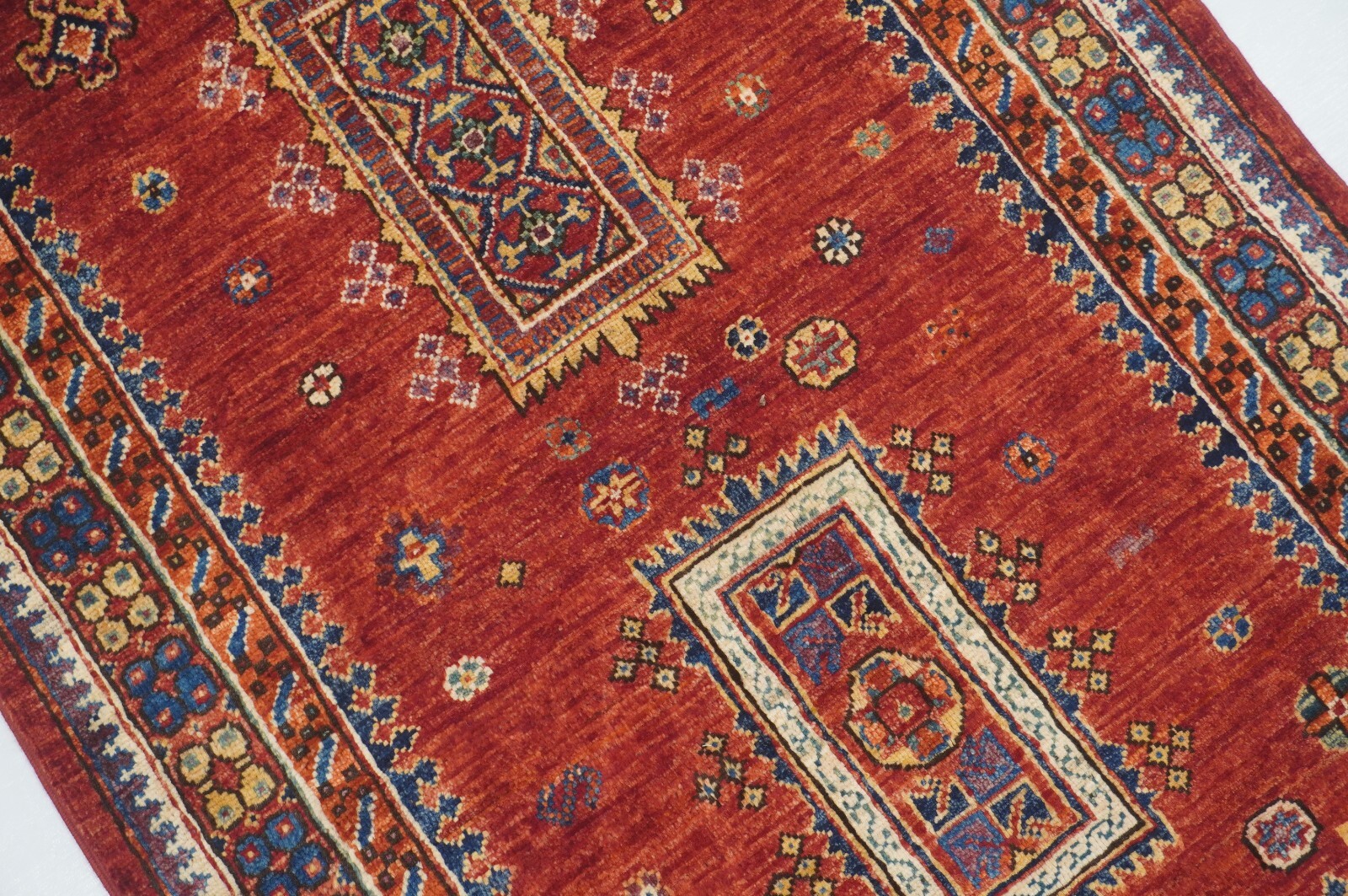 3 x 4 ft Red Oriental Afghan Hand Knotted Tribal Area Rug