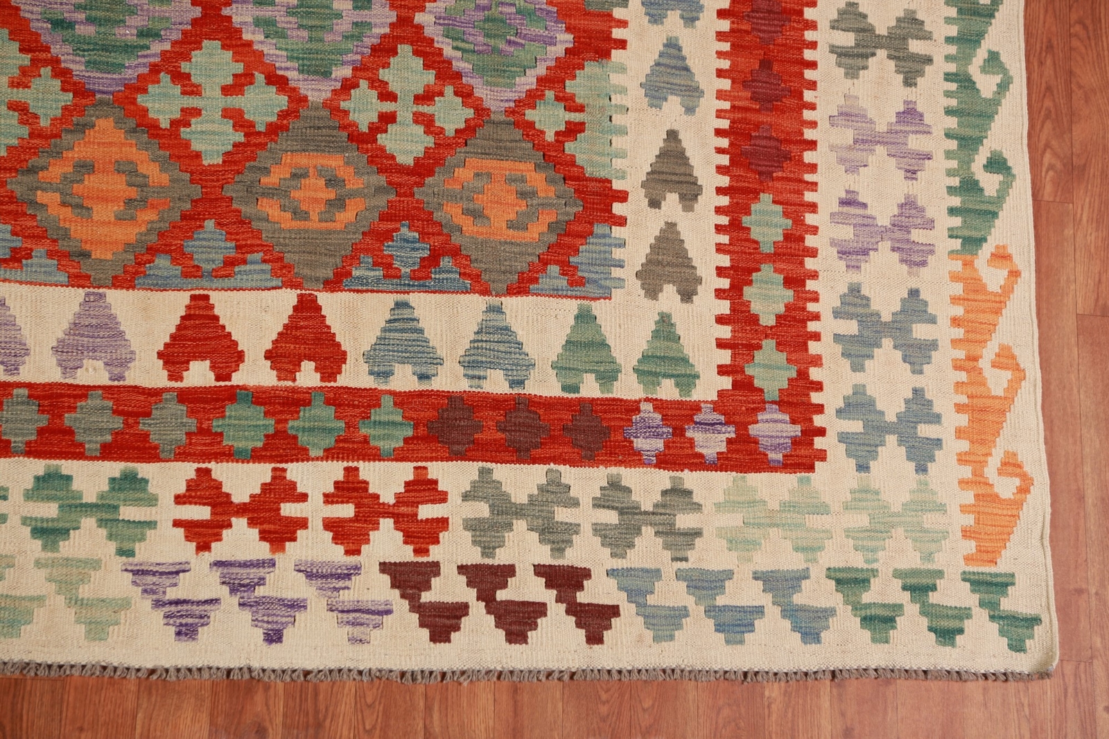 Traditional Reversible Kilim Rugs Handwoven Area Wool Large Carpet 10×16 ft