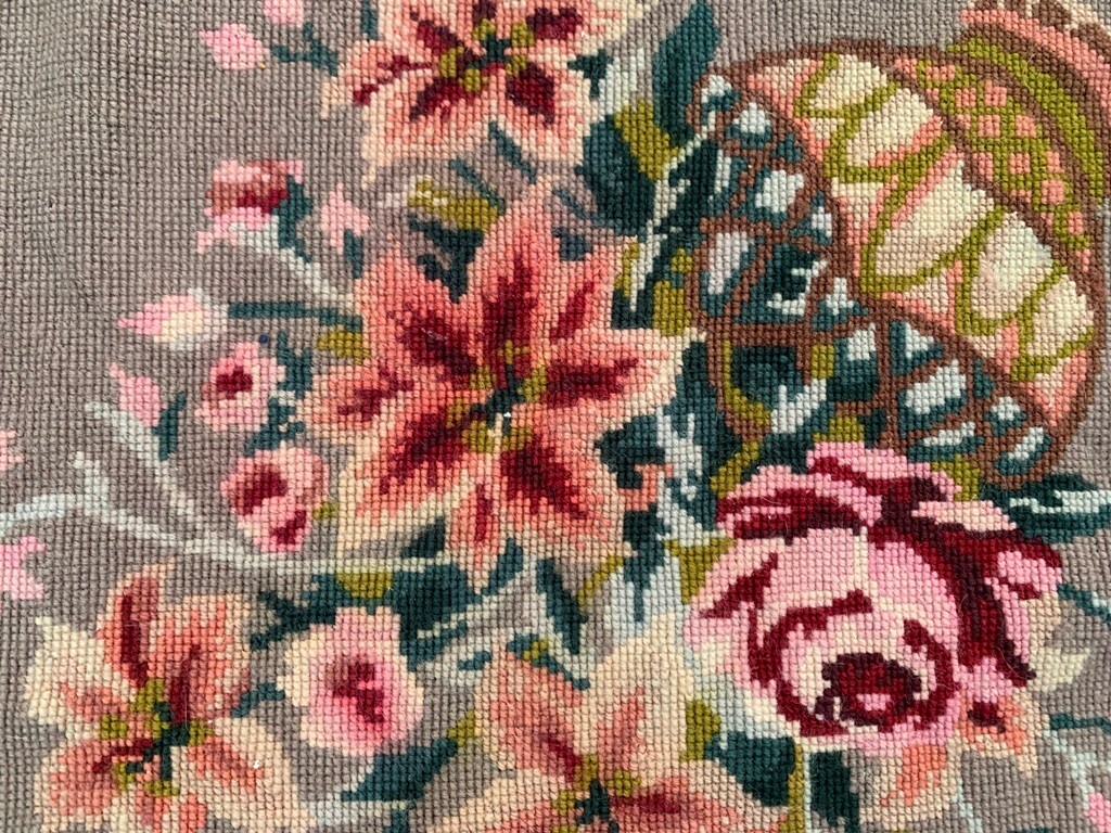 Vintage French Style Aubusson Needle point Stunning Area Rug 3×5 ft Free Ship