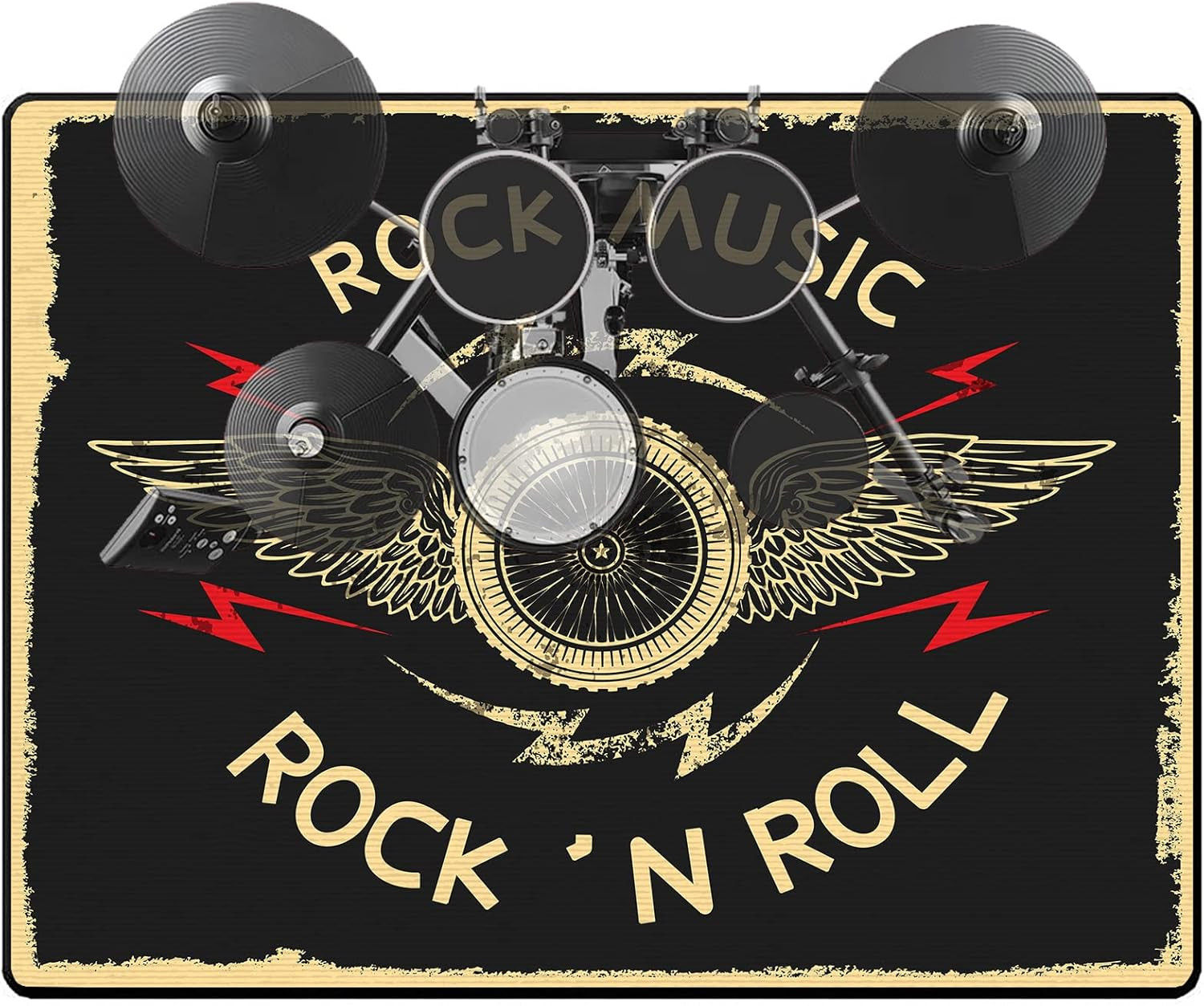 Drum Rug, Drum Set Non-Slip Carpet 100% Polyester(5.2 x 6.5 (160 x 200Cm) Ft)