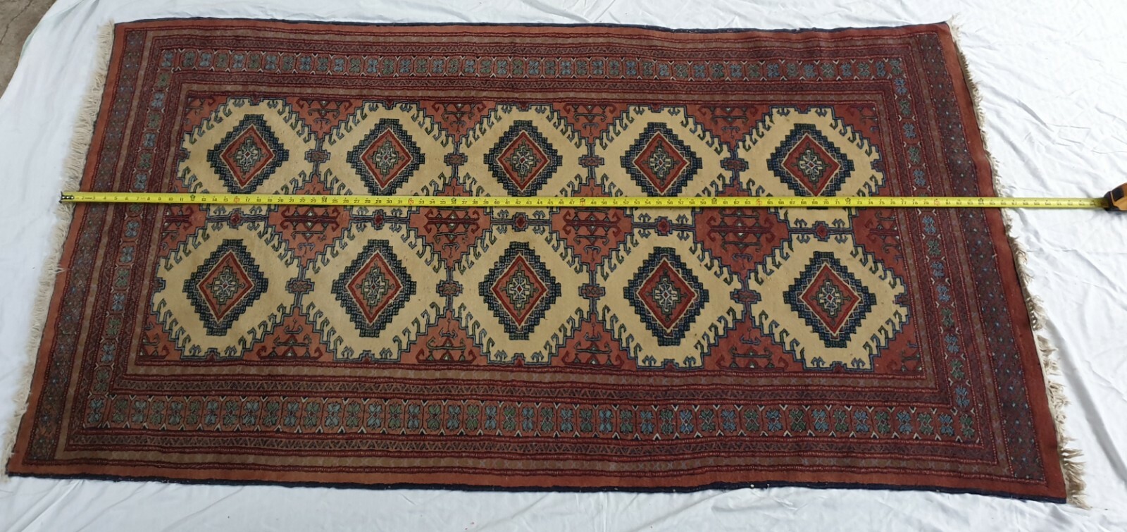 7 feet 3 inches by 4 feet 1″ RUG VINTAGE BOKHARA CARPET RUG HANDMADE PAKISTAN
