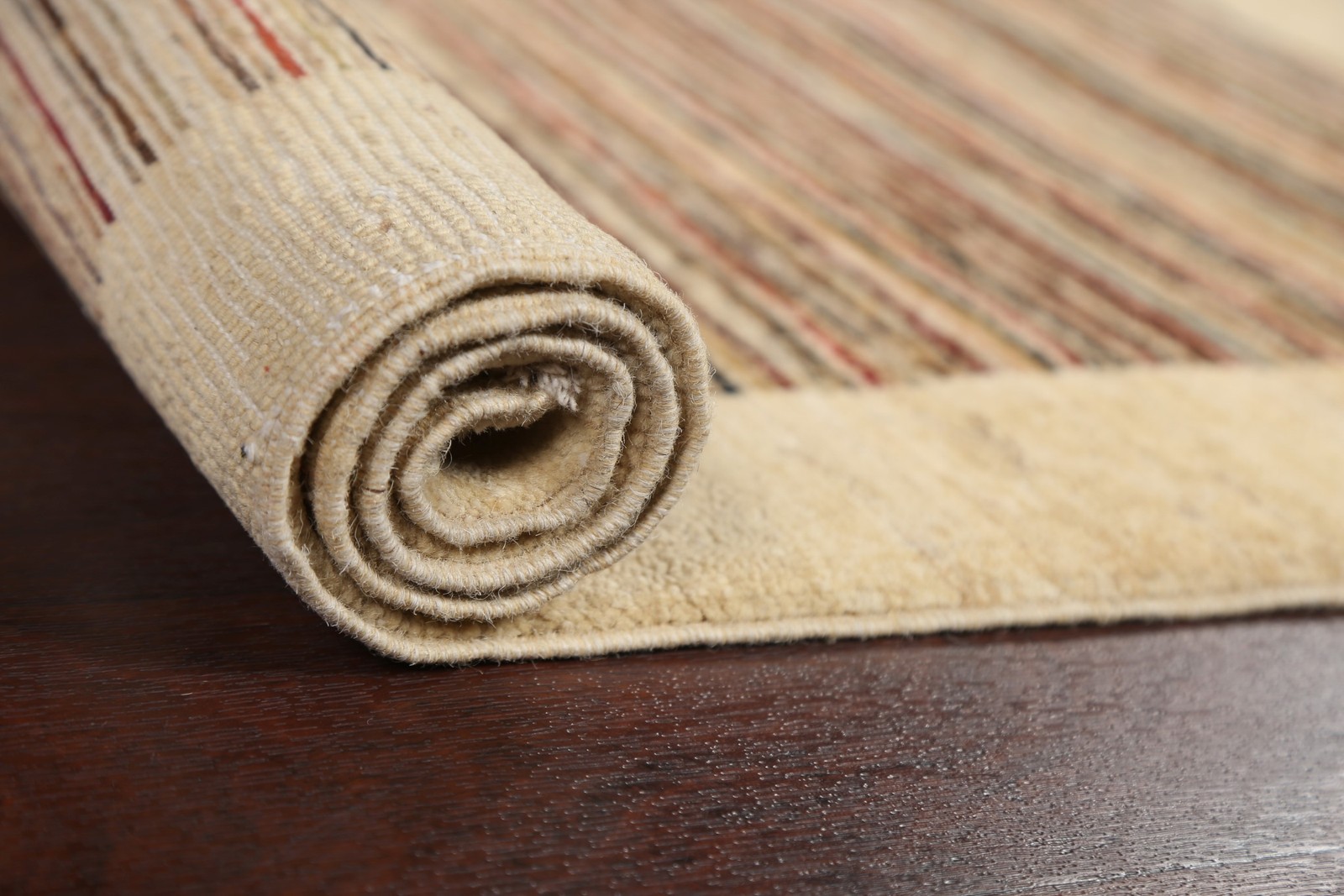 Colorful Modern Style Oriental Rug 3×4 Handmade Wool Striped Pattern for Foyer