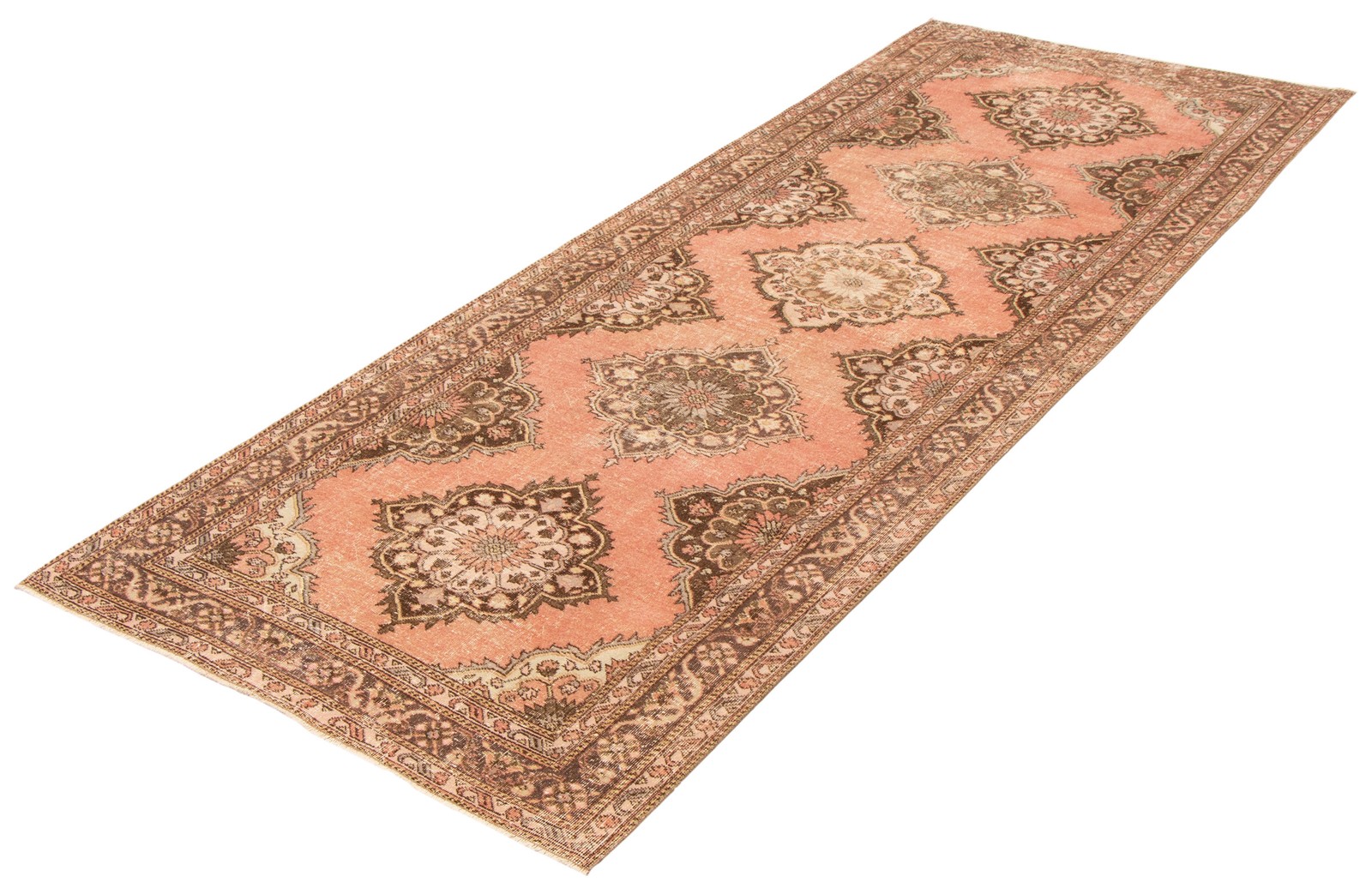 Vintage Hand-Knotted Carpet 4’9″ x 12’6″ Traditional Oriental Wool Area Rug
