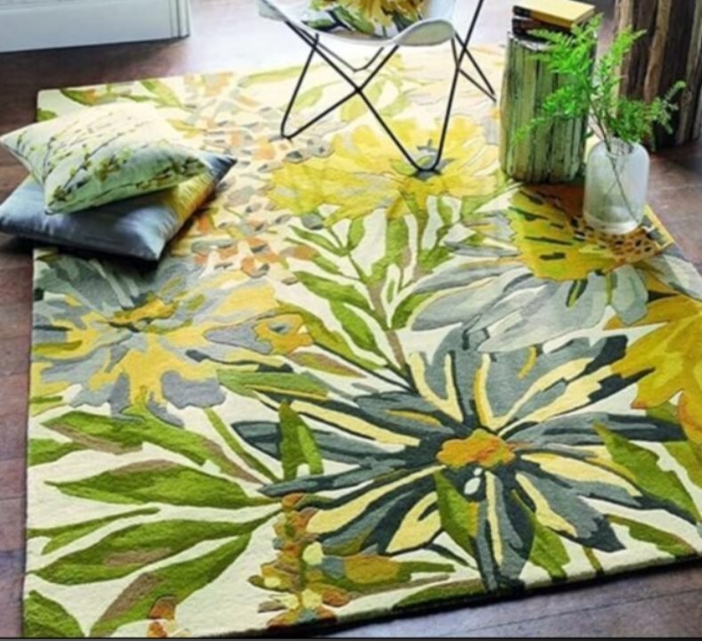 Flower Royal rugs mult &white Handmade Tufted Woolen Rugs For Home, Kid Friendly