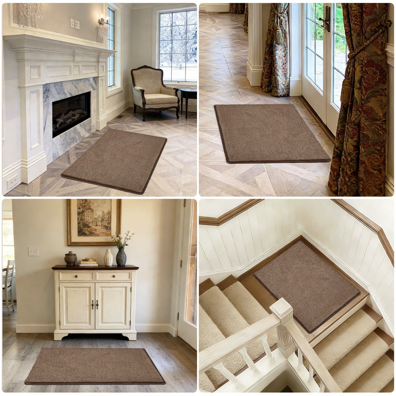PURE ERA Carpet Stair Tread Landing Mat Ultra Plush Shag Soft Self Adhesive Rug