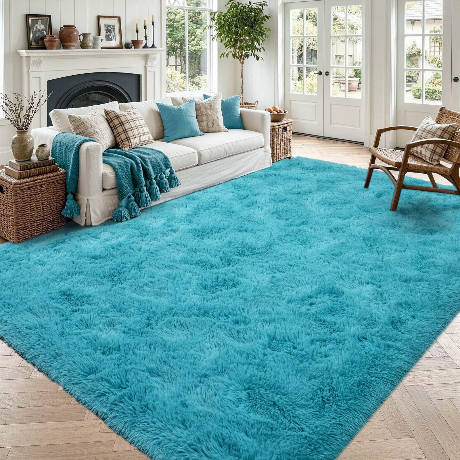 Noahas 4’x5’3″ Blue Rug