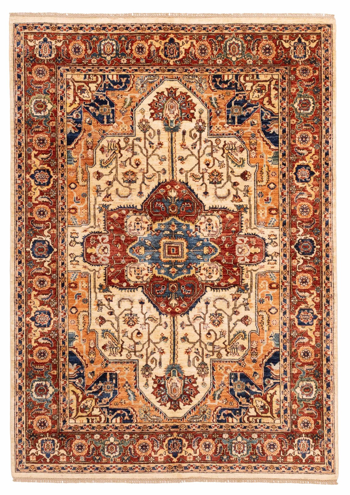Vintage Hand-Knotted Area Rug 5’8″ x 7’10” Traditional Oriental Wool Carpet
