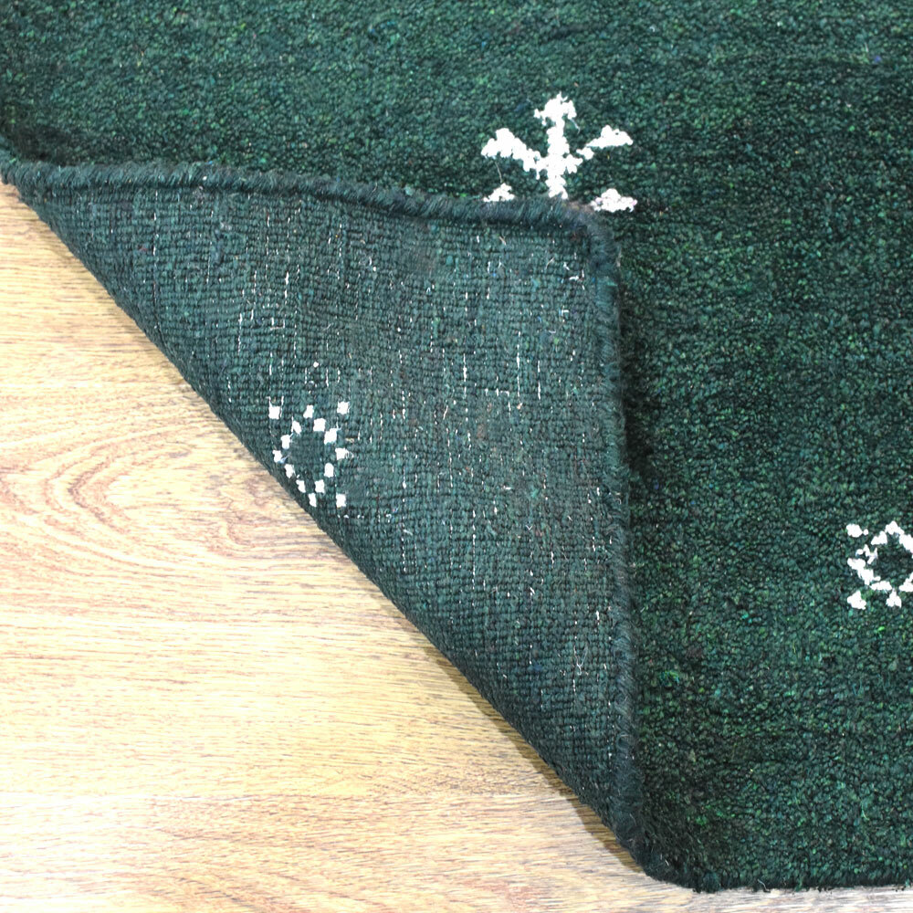 Hand Knotted Loom Silk Mix Area Rugs Contemporary Dark Green White BBH Homes LSM