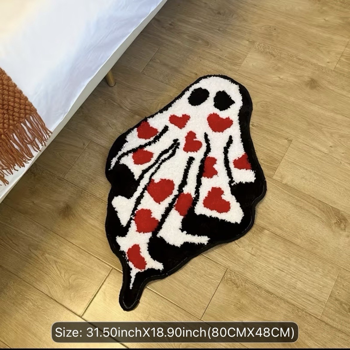 Custom Graphic Ghost Heart Rug/Mat – For Home Decor