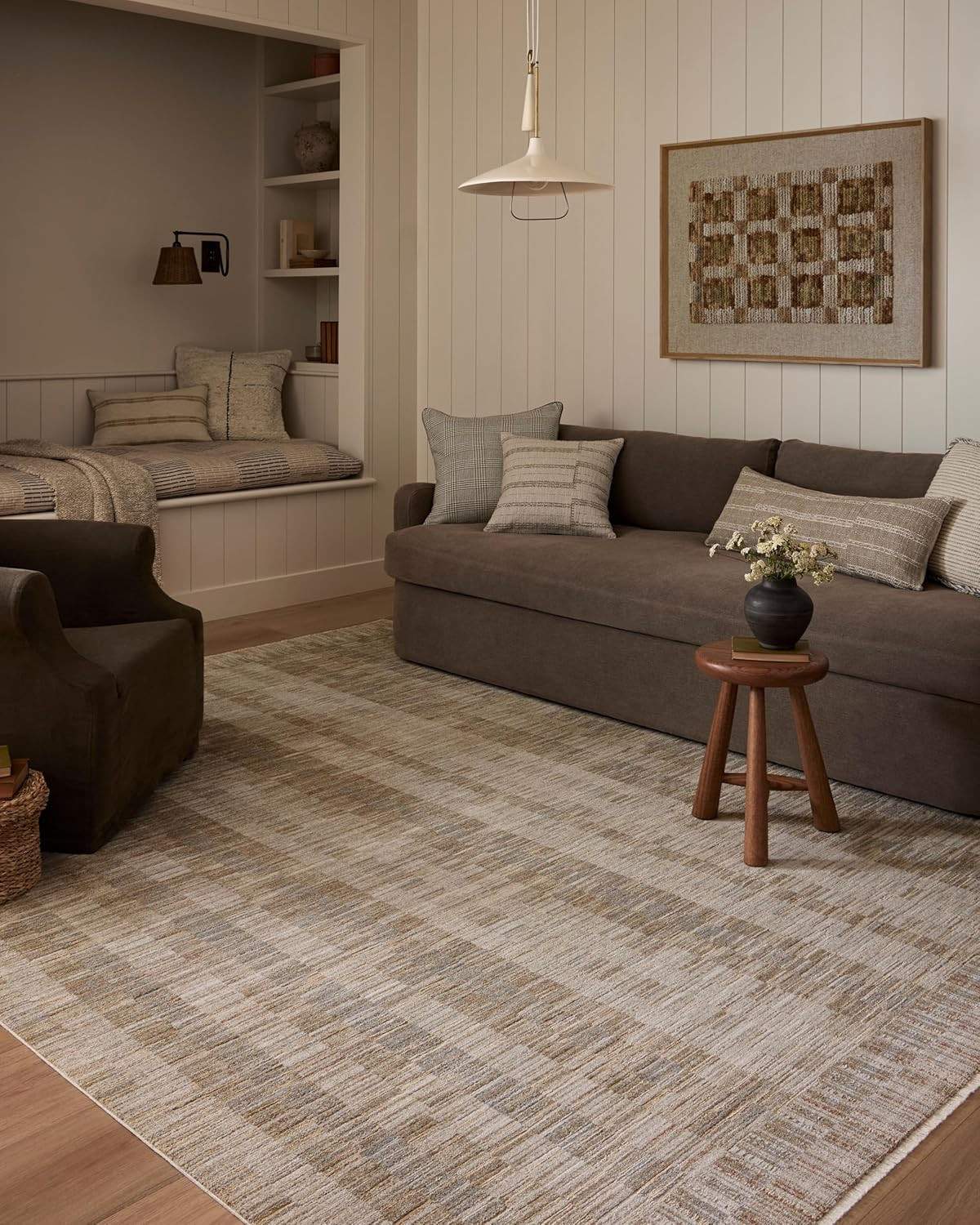 Loloi Cali Collection Accent Rug 5’3″ x 7’6″ Natural/Multi, 0.25″ Pile Height