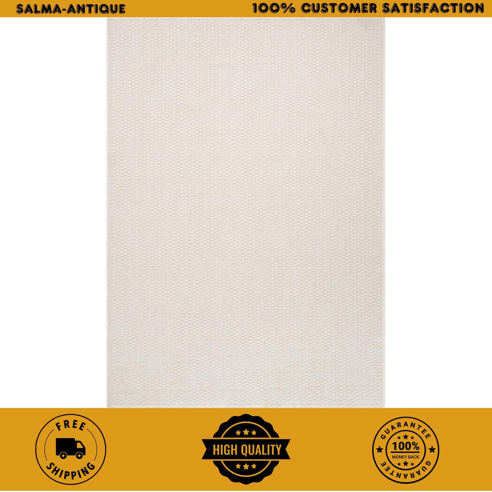 Beverly Rug Wooly Bone Solid Tan 6×9 Indoor Area Rug Modern Soft WOO90105