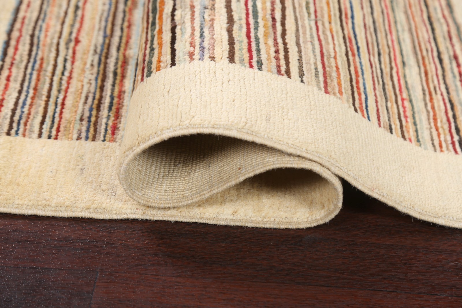 Colorful Modern Style Oriental Rug 3×4 Handmade Wool Striped Pattern for Foyer