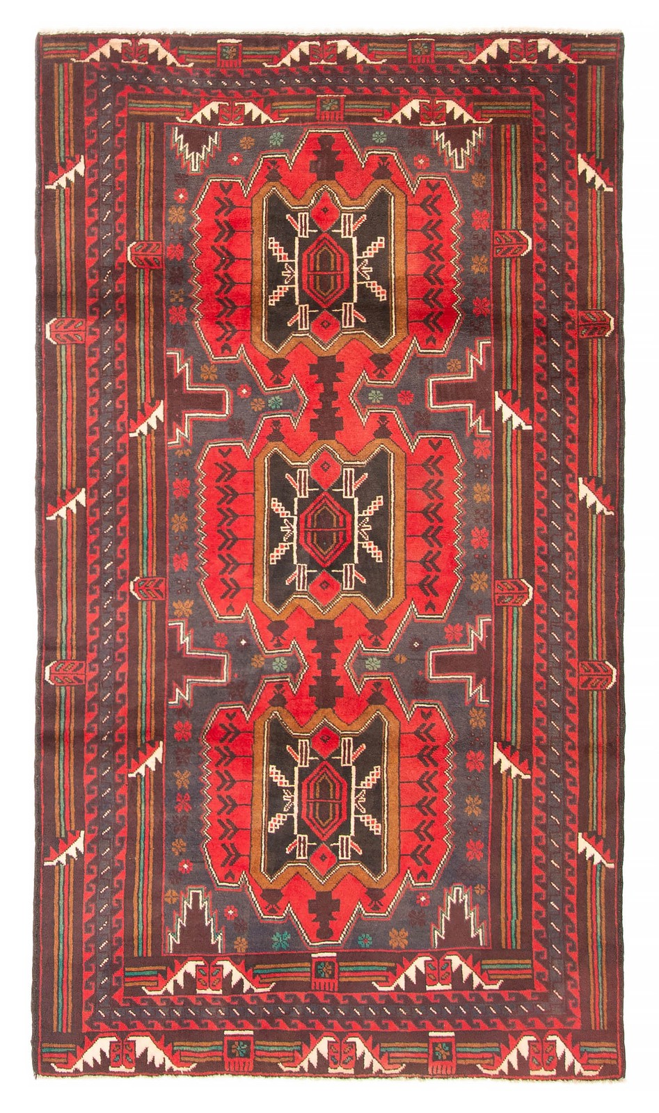 Vintage 3’8″ x 6’9″ Traditional Hand Knotted Vegetable Dye Wool Area Rug