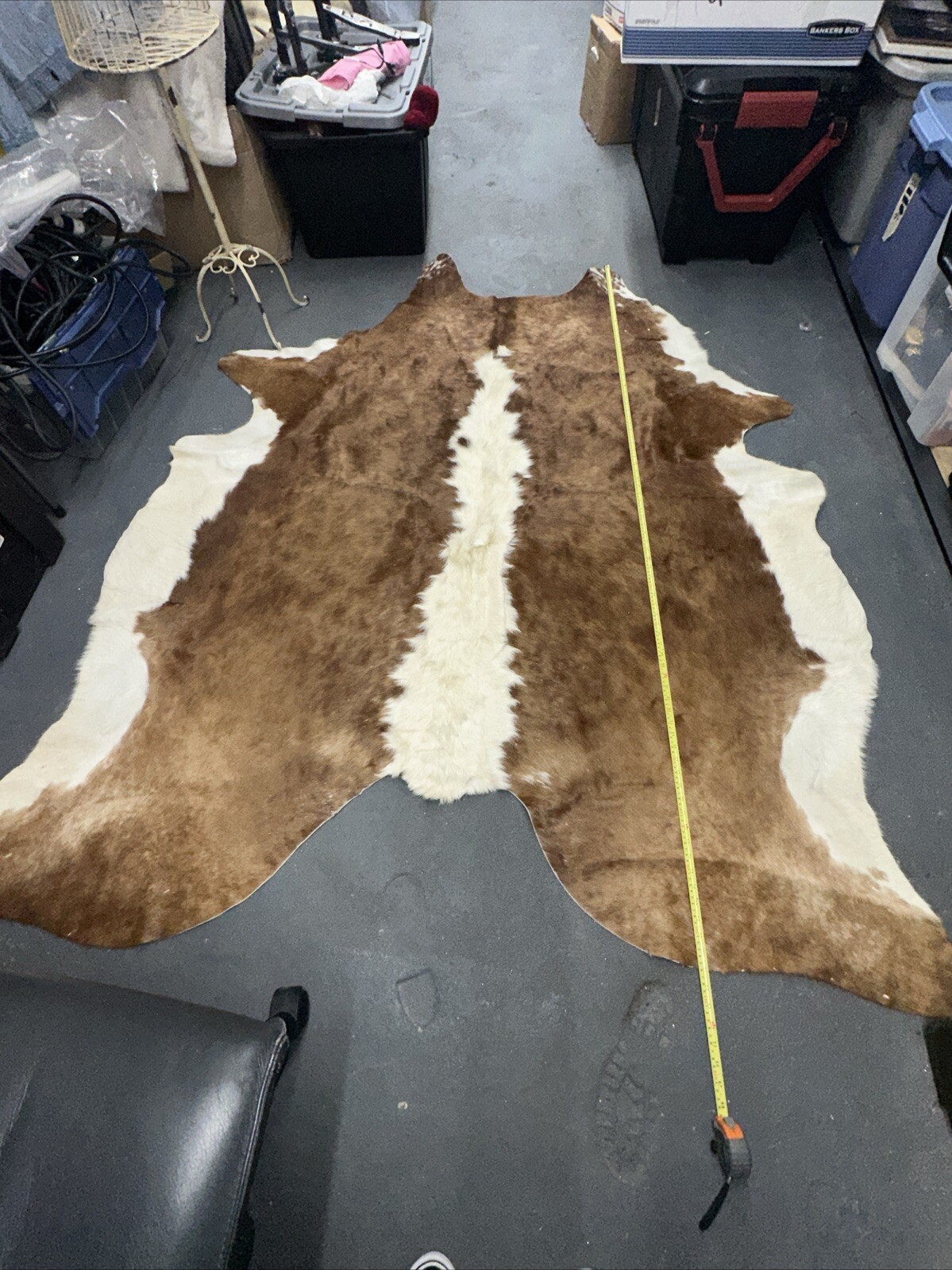 Tricolor Cow Hide Skin Leather Rug