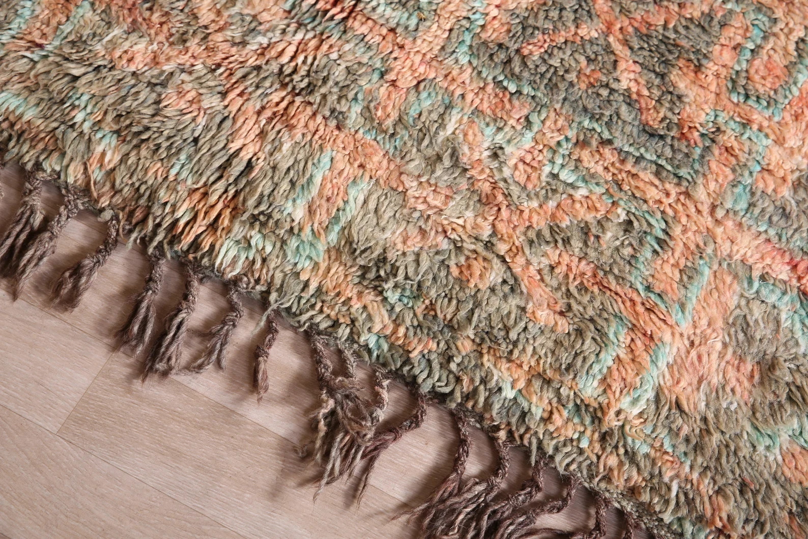 Vintage Moroccan Rug Box Design Multicolor Handmade Area Rug & Carpet.
