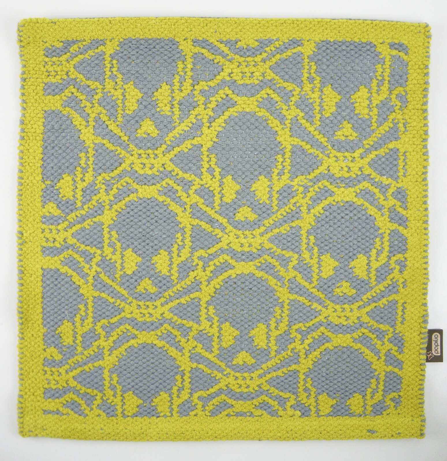 SKULL and CROSSBONES SURYA Small Mat or Wall Textile Gray Yellow Grunge 19”x 19″