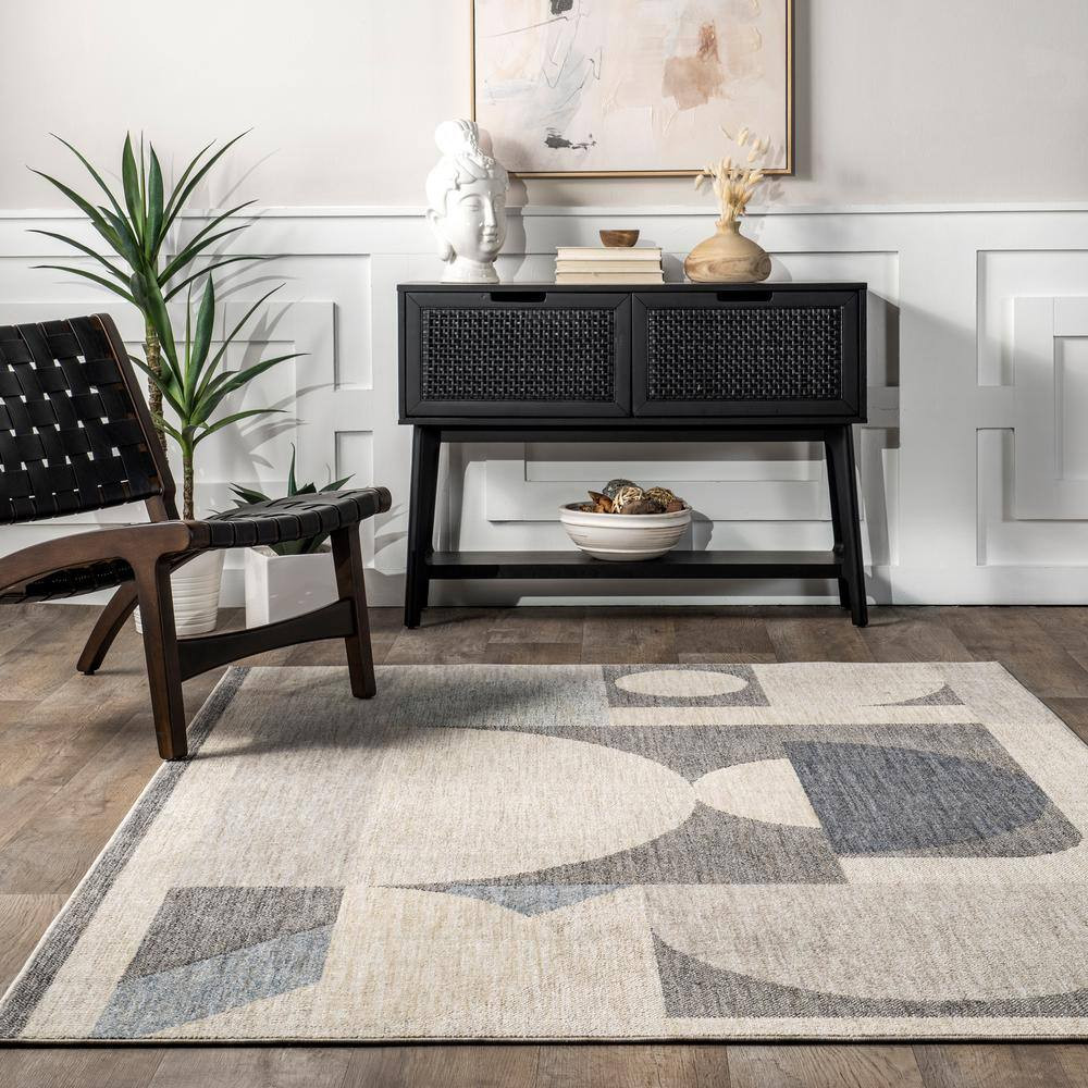 Beckett Charcoal 6 Ft. X 9 Ft. Modern Geometric Living Room/Bedroom/Dining Room