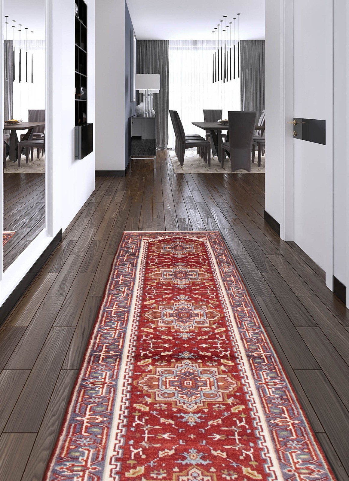 2’7″ x 12’0″ Vintage Hand-knotted Runner Rug Traditional Oriental Wool Carpet