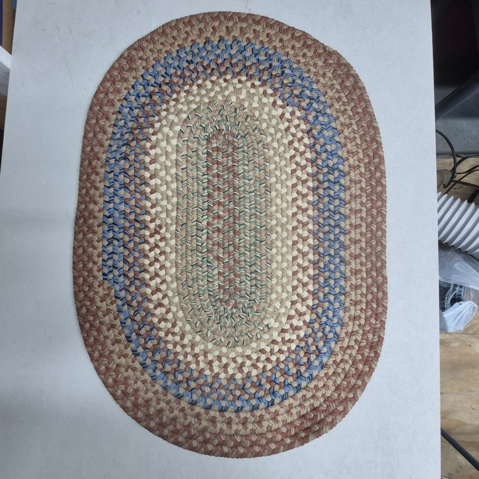 Braided Oval Area Rug Vintage 36″x25″ Doorway Hall Foyer USA Very Nice